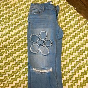 Size four flower jeans
